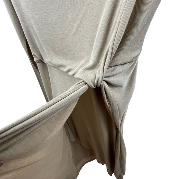 18. NWT Ted Baker Neyda Wrap Dress Tan Camel Size 4/6 100% Lyocell Cowl Neck - Picture 12 of 15